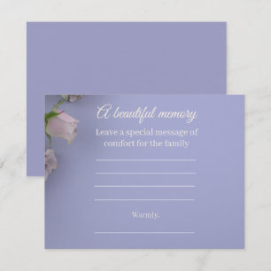 Purple Rose Memorial Message Card