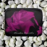 Purple Rose Personalised Laptop Sleeve<br><div class="desc">Elevate your tech style with a touch of dramatic elegance. This personalised laptop case features a stunning purple rose on a black background. Perfect for those who want to protect their laptop while making a bold statement.</div>
