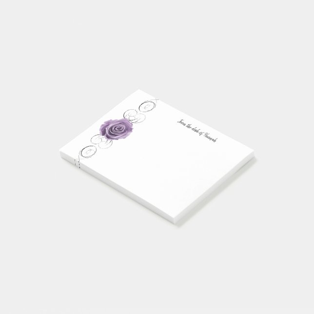Purple Rose Personalised Notes (Angled)