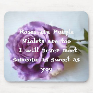 Purple Rose Poem Mouse Mat