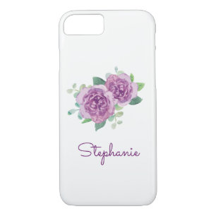 Purple Rose Pretty Watercolor iPhone 8/7 Case