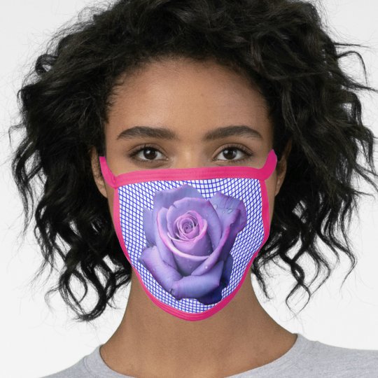 Purple Rose Retrowave Vaporwave Aesthetic/ Kitsch Face Mask Zazzle.co.uk