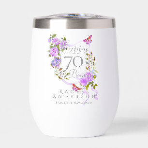 Purple Rose Ribbon 70th Birthday