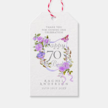 Purple Rose Ribbon 70th Birthday
