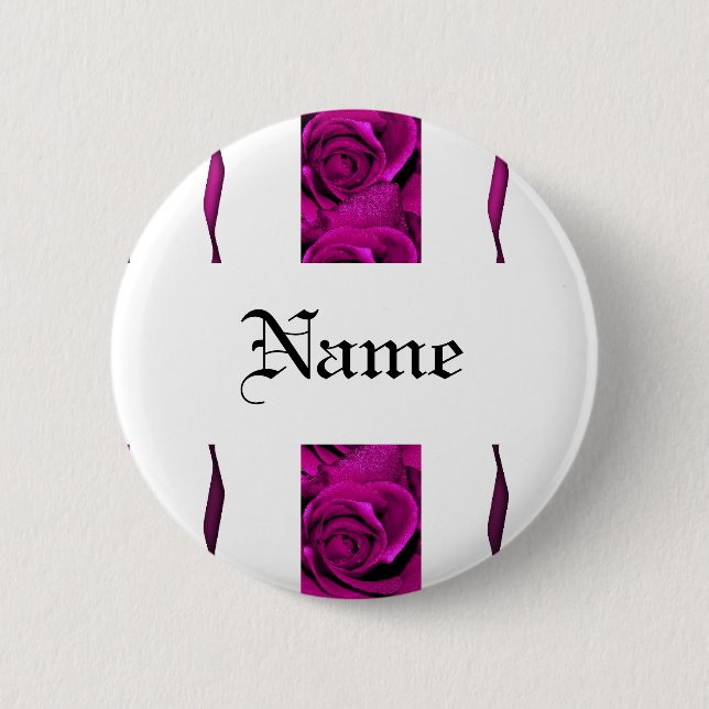 Purple rose roses elegant 6 cm round badge (Front)