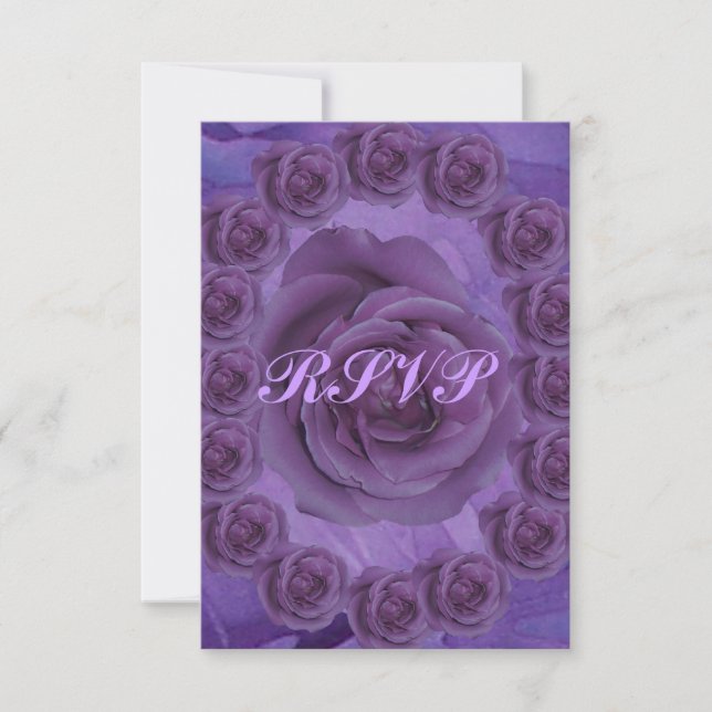 Purple Rose RSVP Card (Front)