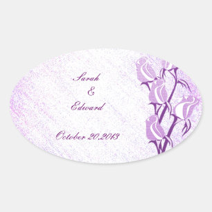 Purple Rose Save the Date Stickers