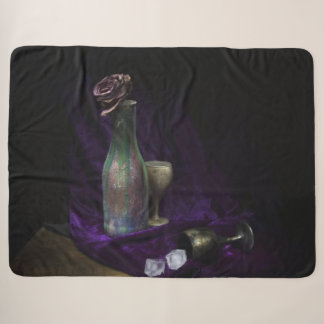 PURPLE ROSE SHERPA BLANKET