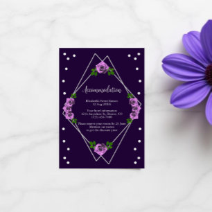 Purple Rose Silver Geometric Sweet 16 Enclosure Card