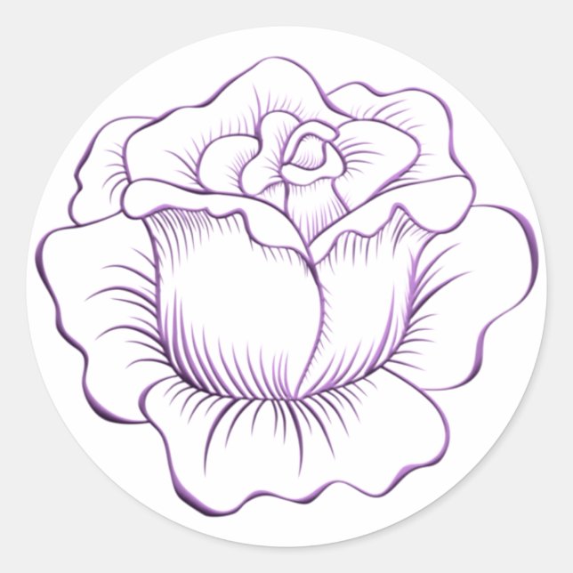 Purple rose stickers & Envelope Seal (Front)