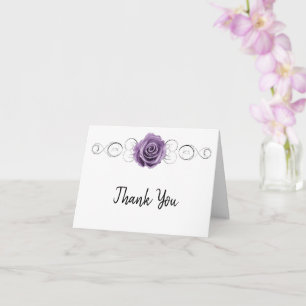Purple Rose Thank You Card