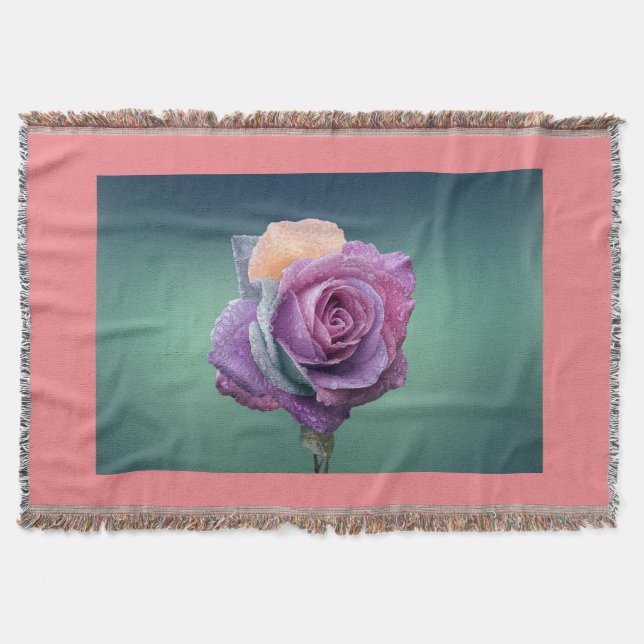 Purple Rose throw. Throw Blanket (Front)