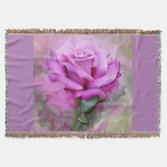 Purple rose throw. throw blanket (Front)
