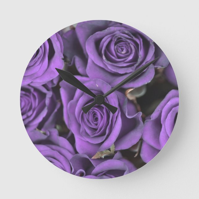 purple rose wall clock (Front)