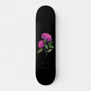 Purple Rose Watercolor Skateboard
