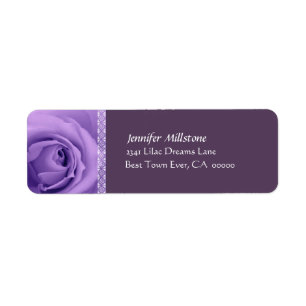 PURPLE Rose Wedding Address Label