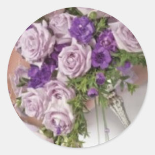 Purple Rose Wedding Bouquet Envelope Seal Stickers