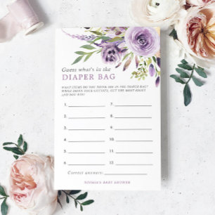 Purple Rose What Is In The Diaper Bag Shower Game
