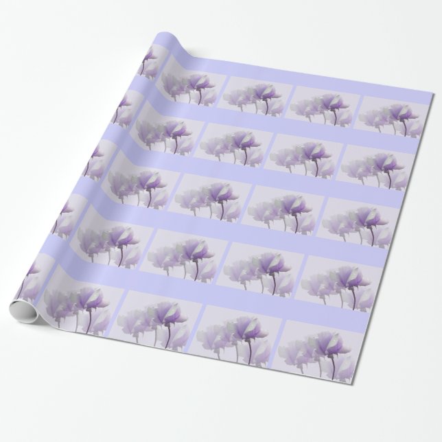 Purple Rose Wrapping Paper (Unrolled)
