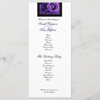 PURPLE ROSES and PURPLE LACE Wedding Program Programme