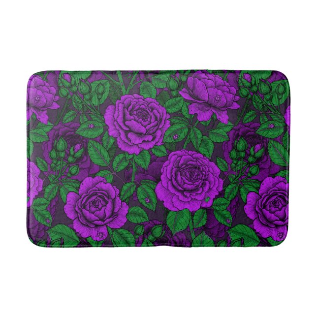 Purple roses bath mat (Front)