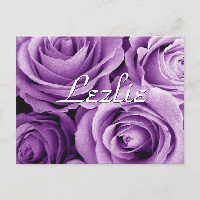 Purple Roses Bouquet Gift Item for Her V2 Postcard (Front)