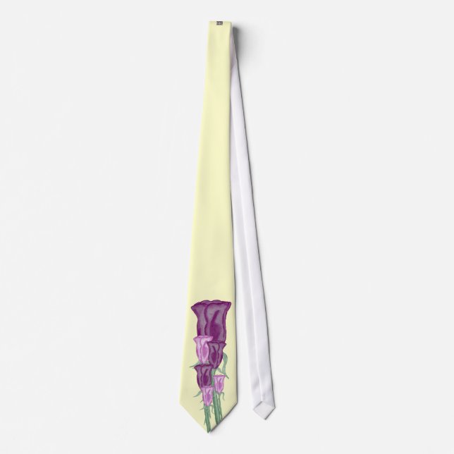 Purple Roses Bouquet Tie (Front)