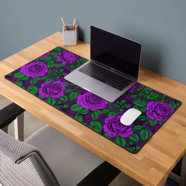 Purple roses desk mat (Office 2)