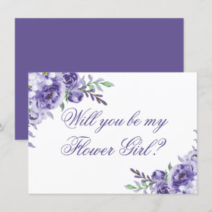 Purple Roses Elegant Bridal Party Proposal Invitation