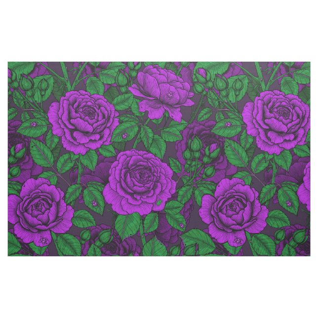 Purple roses fabric (Fat Quarter)