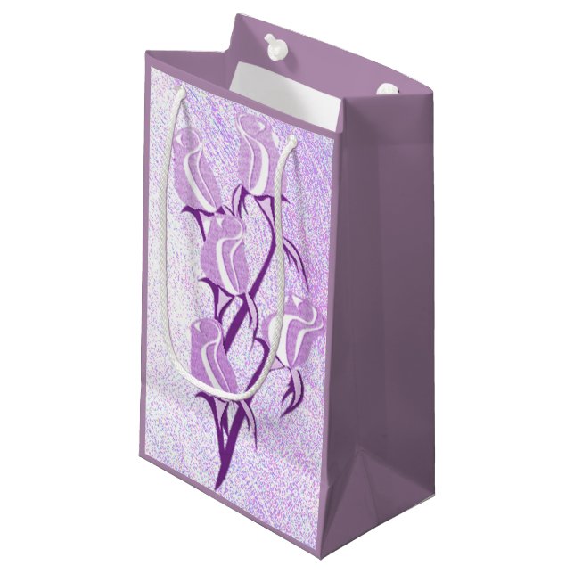 Purple Roses Gift Bag (Front Angled)