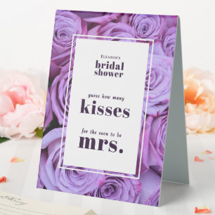 Purple Roses How Many Kisses Bridal Shower Game