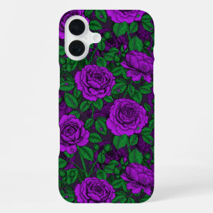 Purple roses iPhone 16 plus case
