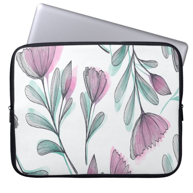 Purple roses laptop sleeve (Front)