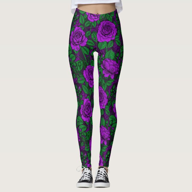 Purple roses leggings (Front)