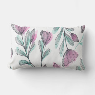 Purple roses lumbar cushion