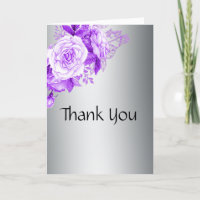 Purple Roses on Metallic Silver Wedding