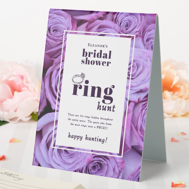 Purple Roses Photo Ring Hunt Bridal Shower Game (In SItu (Wedding))