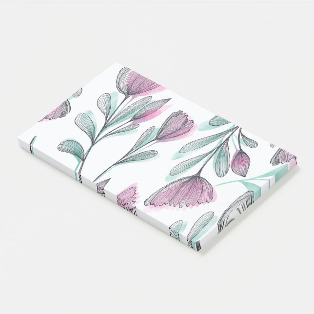 Purple roses post-it notes (Angled)