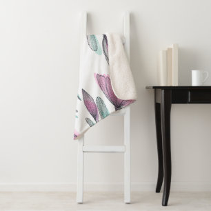 Purple roses sherpa blanket