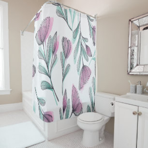 Purple roses shower curtain