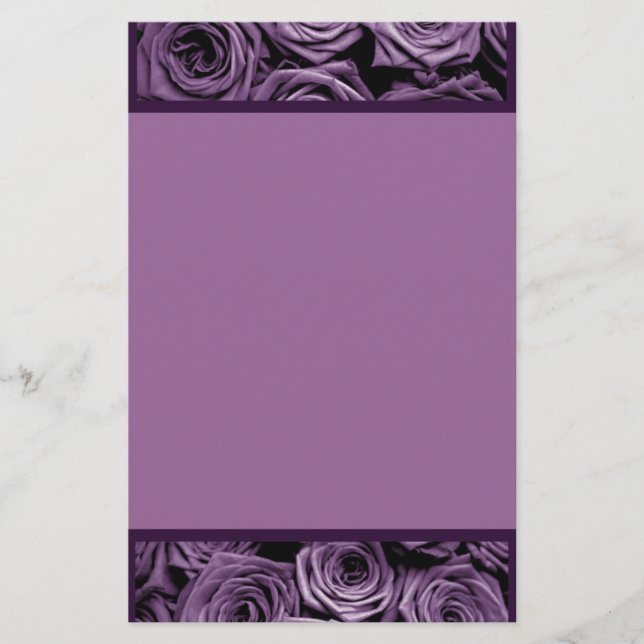 Purple Roses Stationery (Front)