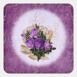 purple roses stickers