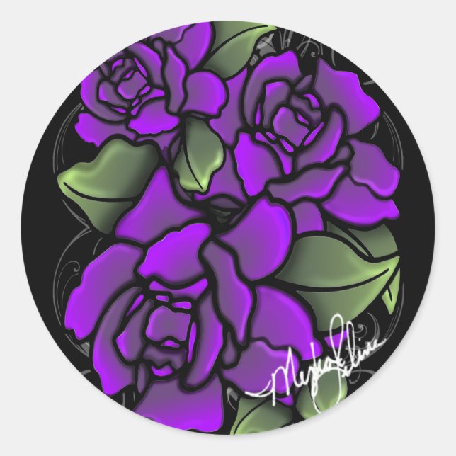 Purple Roses Stickers (Front)