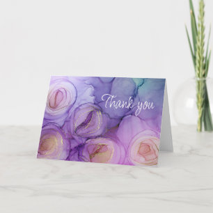 Purple Roses Thank You Notecard