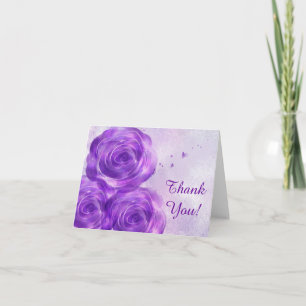 Purple Roses Thank You Notecard