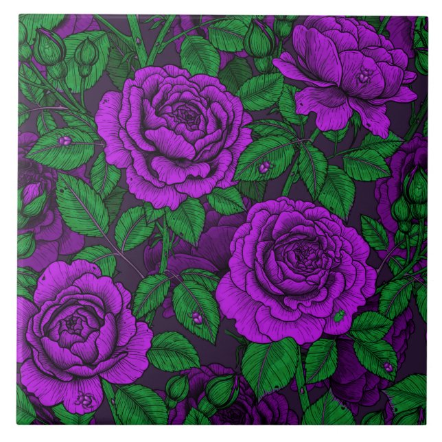 Purple roses tile (Front)