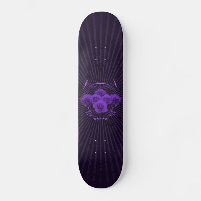 Purple Roses & Tribals: Custom Skateboard (Front)