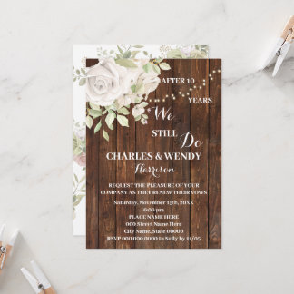 Purple Roses Wedding Anniversary Renewal Vows Invitation