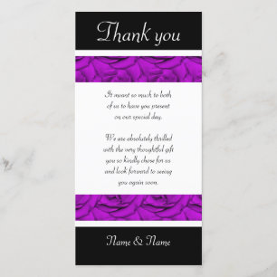 Purple roses - wedding & birthday thank you cards